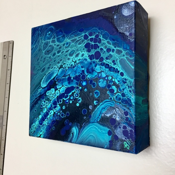 Blue Pour Painting - Picture 3 of 4